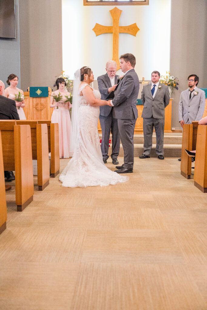 Wedding ceremony at Cormorant Lutheran Church in Cormorant, MN 